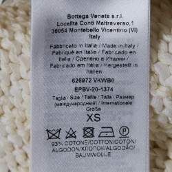 Pre Owned Bottega Veneta Cream Textured Knit Bralette & Midi Dress XS