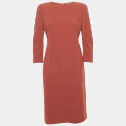 Bottega Veneta Pink & Orange Silk Asymmetrical Mesh Inset