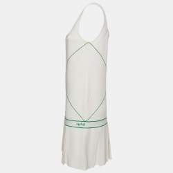 مملوكة مسبقًا Bottega Veneta White Contrast Trim Stretch Knit Mini Dress M