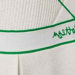 مملوكة مسبقًا Bottega Veneta White Contrast Trim Stretch Knit Mini Dress M