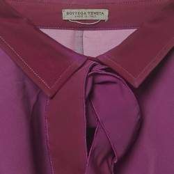 Pre Owned Bottega Veneta Pink Printed Satin Blouse M