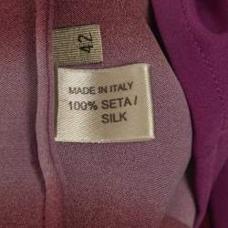 Pre Owned Bottega Veneta Pink Printed Satin Blouse M