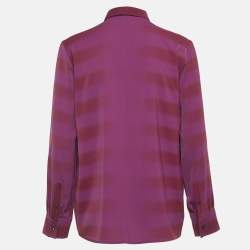 Pre Owned Bottega Veneta Pink Printed Satin Blouse M