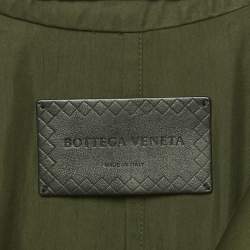 Pre Owned Bottega Veneta Green Cotton Sleeveless Double Breasted Coat S
