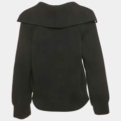 Pre Owned بلوفر بوتيغا فينيتا تريكو مضلع ياقه سوداء مقاس متوسط