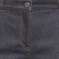 Pre Owned Bottega Veneta Blue Leather Denim Jeans S/Waist 29"