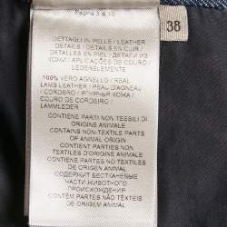 Pre Owned Bottega Veneta Blue Leather Denim Jeans S/Waist 29"