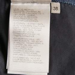 Pre Owned Bottega Veneta Blue Leather Denim Jeans S/Waist 29"