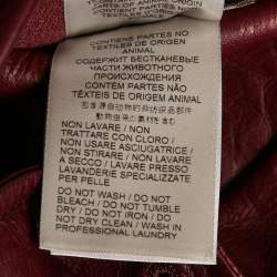 Pre Owned Bottega Veneta Red Double Breasted Leather Jacket L