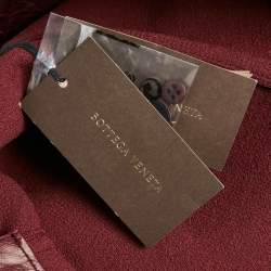 Pre Owned Bottega Veneta Red Double Breasted Leather Jacket L