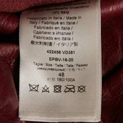 Pre Owned Bottega Veneta Red Double Breasted Leather Jacket L