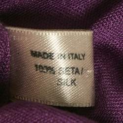 مملوكة مسبقًا Bottega Veneta Purple Stretch Silk Sleeveless Short Dress S