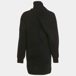 مملوكة مسبقًا Bottega Veneta Black Rib Knit Cut-Out Mini Dress S