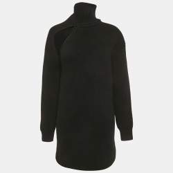 مملوكة مسبقًا Bottega Veneta Black Rib Knit Cut-Out Mini Dress S