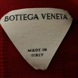 مملوكة مسبقًا بلوزة بوتيغا فينيتا حياكة حمراء بلوك رقبة طويلة متوسطة الحجم (ميديم)