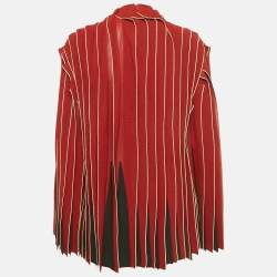 مملوكة مسبقًا بلوزة بوتيغا فينيتا حياكة حمراء بلوك رقبة طويلة متوسطة الحجم (ميديم)