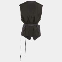 مملوكة مسبقًا Bottega Veneta Blue Striped Wool Vest S