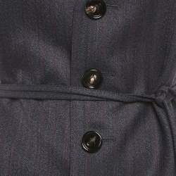 مملوكة مسبقًا Bottega Veneta Blue Striped Wool Vest S