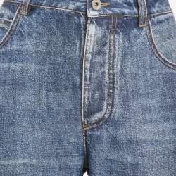 مملوكة مسبقًا Bottega Veneta Blue Denim Print Crepe Pants XS