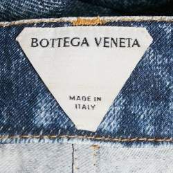 مملوكة مسبقًا Bottega Veneta Blue Denim Print Crepe Pants XS