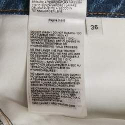 مملوكة مسبقًا Bottega Veneta Blue Denim Print Crepe Pants XS