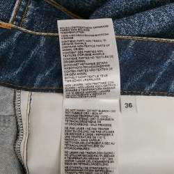 مملوكة مسبقًا Bottega Veneta Blue Denim Print Crepe Pants XS