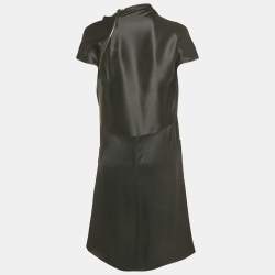 مملوكة مسبقًا Bottega Veneta Black Silk Pocket Front Short Dress S