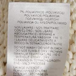 مملوكة مسبقًا Bottega Veneta White Cotton Knit Strap Sleeve Midi Dress L