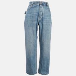 مملوكة مسبقًا Bottega Veneta Blue Denim Wide Leg Jeans M
