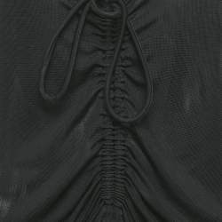 مملوكة مسبقًا فستان بوتيغا فينيتا أسود محبوك قابل للتمدد بطول متوسط بكشكشة  مقاس صغير