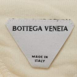 مملوكة مسبقًا Bottega Veneta Off-White Cotton Knit Oversized Crop T-Shirt S