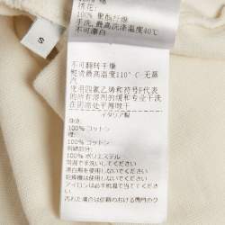 مملوكة مسبقًا Bottega Veneta Off-White Cotton Knit Oversized Crop T-Shirt S