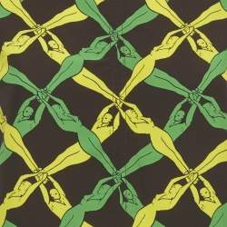 Pre Owned Bottega Veneta Black/Green Printed Crepe Blouse XS