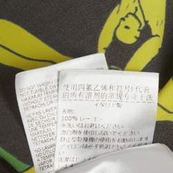 Pre Owned Bottega Veneta Black/Green Printed Crepe Blouse XS