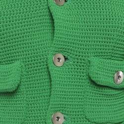 مملوكة مسبقًا Bottega Veneta Green Crochet Knit Cardigan XS