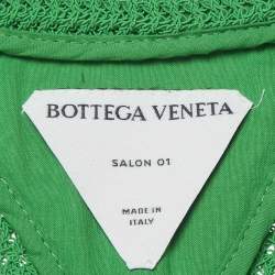 مملوكة مسبقًا Bottega Veneta Green Crochet Knit Cardigan XS