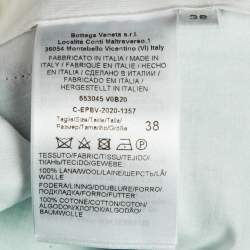 Pre Owned Bottega Veneta Teal Blue Gabardine Wide-Leg Trousers S