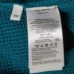 مملوكة مسبقًا Bottega Veneta Turquoise Mesh Knit Sheer Shirt XS
