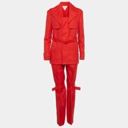 مملوكة مسبقًا مجموعة بوتيغا فينيتا حزام غباردين أحمر صغير جدا