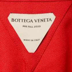 Pre Owned Bottega Veneta Red Gabardine Belted Set XS