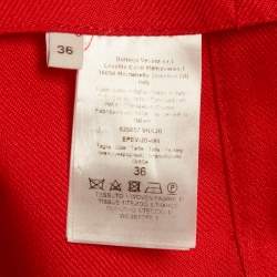 Pre Owned Bottega Veneta Red Gabardine Belted Set XS