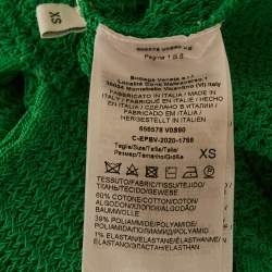 Pre Owned Bottega Veneta Parakeet Crochet Scoop Neck Mini Dress XS