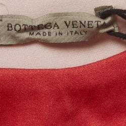 Pre Owned فستان بوتيغا فينيتا أحمر بدانتيل كريب قصير مقاس صغير