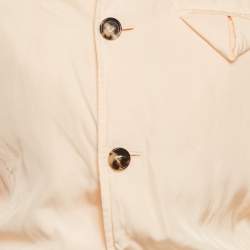 Pre Owned Bottega Veneta Light Orange Synthetic Bomber Jacket S