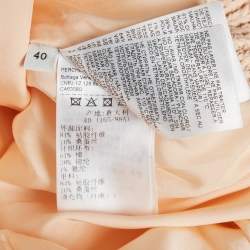 Pre Owned Bottega Veneta Light Orange Synthetic Bomber Jacket S