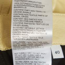 Pre Owned Bottega Veneta Cream Leather Zipper Trousers S