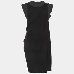 مملوكة مسبقًا Bottega Veneta Black Jersey Wool Trim Mini Dress S