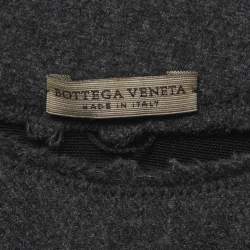 Pre Owned Bottega Veneta Black Jersey Wool Trim Mini Dress S