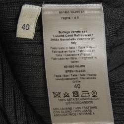 Pre Owned Bottega Veneta Grey Silk Knit Buttoned Cardigan S