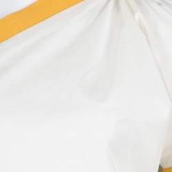 Bottega Veneta Cream and Yellow Tie Detail One Shoulder Top S